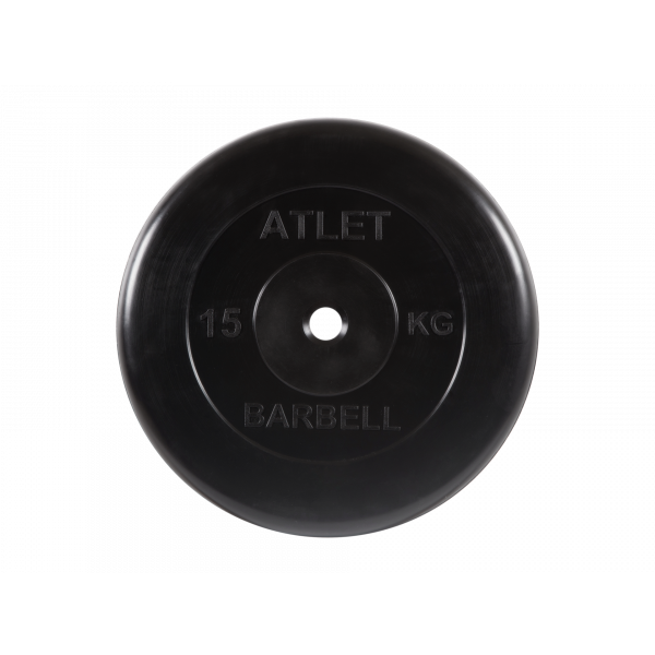 Диск обрезиненный Atlet, 15 кг MB Barbell