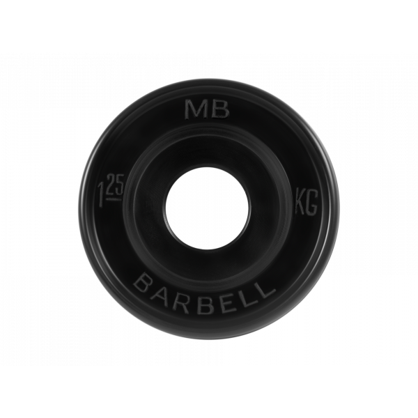 Диск обрезиненный "Евро-классик", чёрный, 1,25 кг MB Barbell