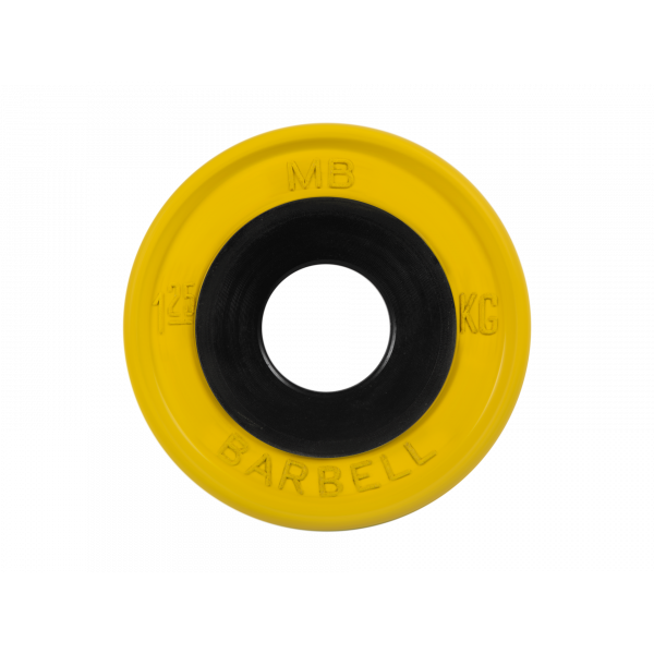 Диск обрезиненный "Евро-классик", жёлтый, 1,25 кг MB Barbell