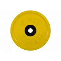 Диск обрезиненный "Евро-классик", жёлтый, 15 кг