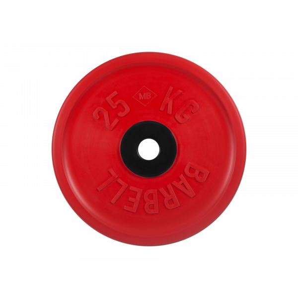 Диск обрезиненный "Евро-классик", красный, 25 кг MB Barbell