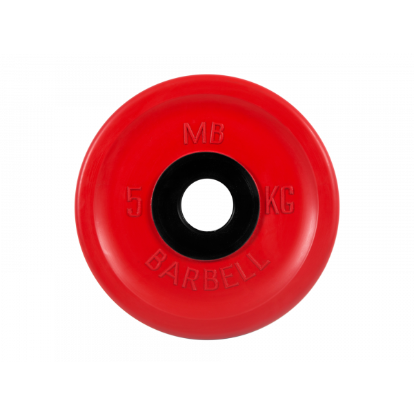 Диск обрезиненный "Евро-классик", красный, 5 кг MB Barbell