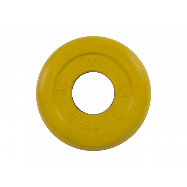 Диск обрезиненный "Стандарт", жёлтый, 0,5 кг MB Barbell