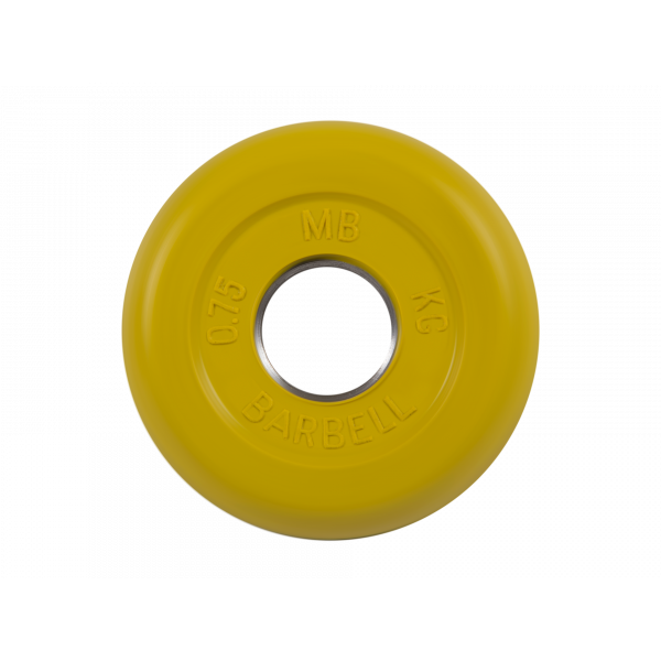 Диск обрезиненный "Стандарт", жёлтый, 0,75 кг MB Barbell
