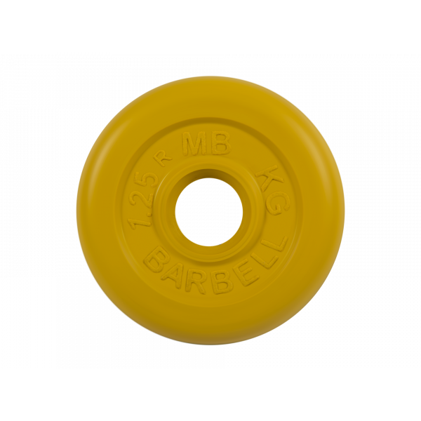 Диск обрезиненный "Стандарт", жёлтый, 1,25 кг MB Barbell