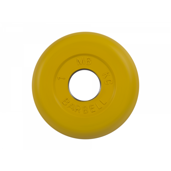 Диск обрезиненный "Стандарт", жёлтый, 1 кг MB Barbell
