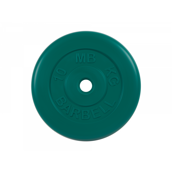 Диск обрезиненный "Стандарт", зелёный, 10 кг MB Barbell