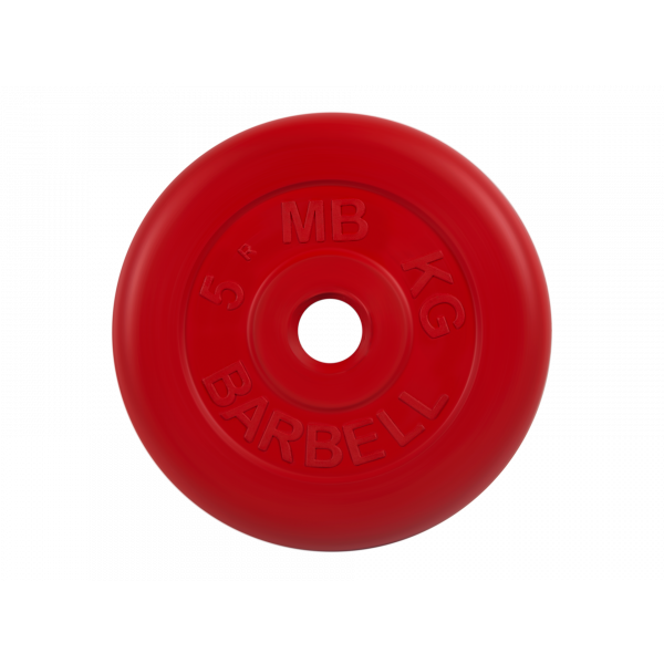Диск обрезиненный "Стандарт", красный, 5 кг MB Barbell