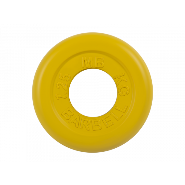 Диск обрезиненный "Стандарт", жёлтый, 1,25 кг MB Barbell