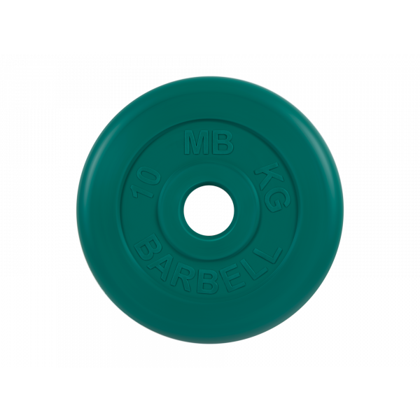Диск обрезиненный "Стандарт", зелёный, 10 кг MB Barbell