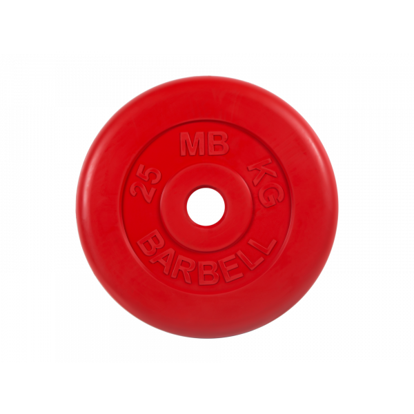 Диск обрезиненный "Стандарт", красный, 25 кг MB Barbell
