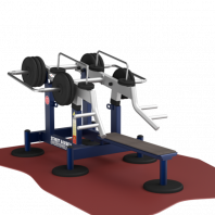 Уличный силовой тренажер для развития мускулатуры плечевого пояса из положения лежа  с изменяемой нагрузкой