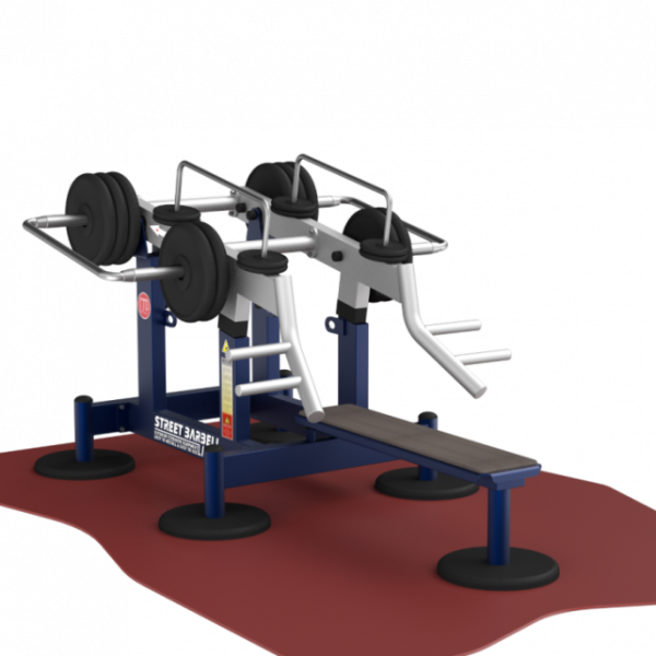 Уличный силовой тренажер для развития мускулатуры плечевого пояса из положения лежа  с изменяемой нагрузкой MB Barbell