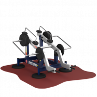 Уличный силовой тренажер для комбинированного жима на верхнюю и нижнюю часть тела,  мышцы кора с изменяемой нагрузкой (вариант 1)