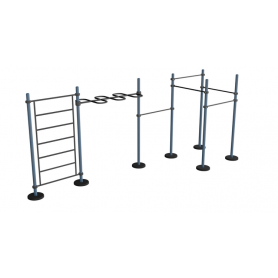 Рукоход-змейка, шведская стенка, четырехсторонний турник / Combined Horizontal Ladder, Wall and Uneven Pull Up BarsМВ